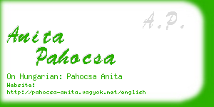 anita pahocsa business card